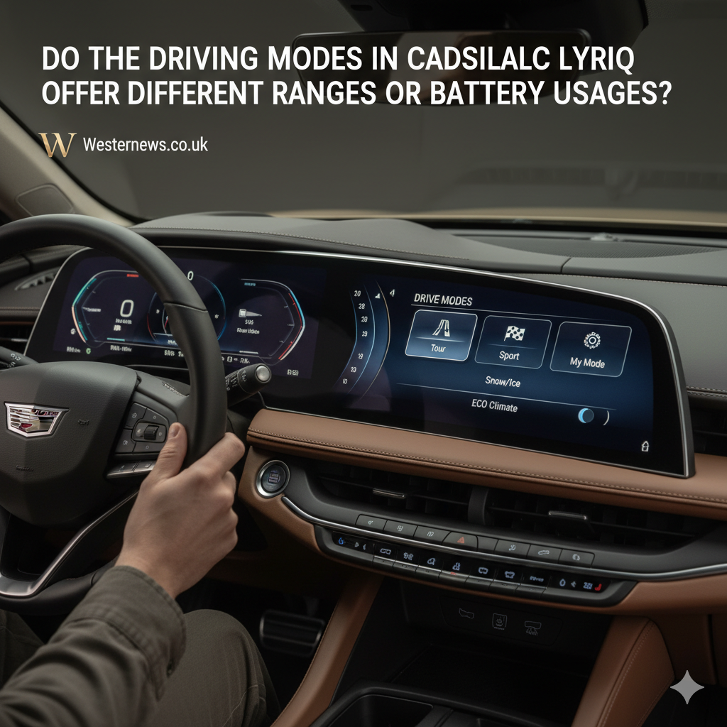 do the driving modes in cadillac lyriq offer different ranges or battery usages?
